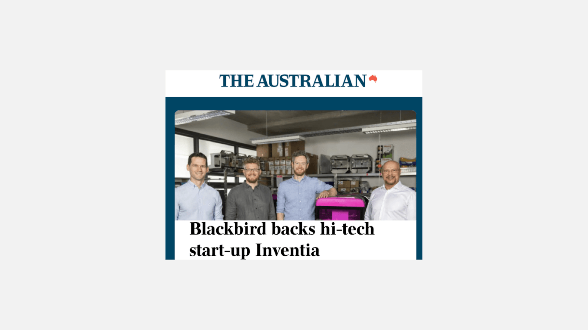 Blackbird backs hi-tech start-up Inventia | The Australian